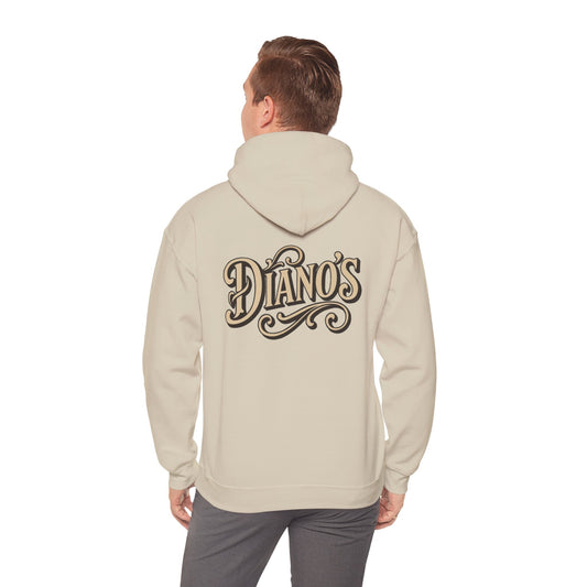 Hoodie with vintage-style Diano's script logo graphic