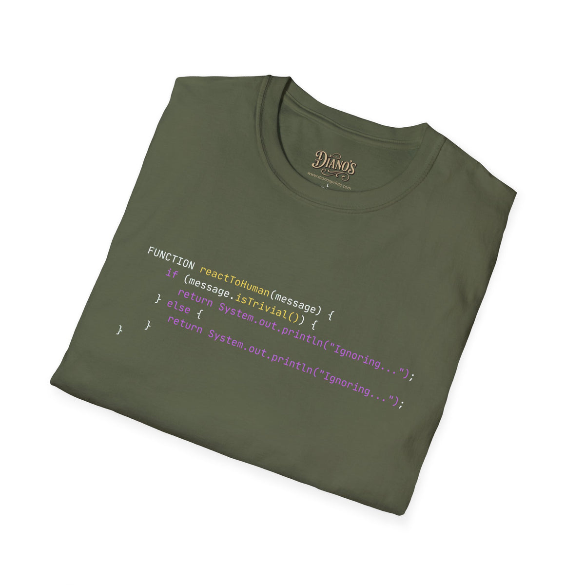 T-shirt with bright code-snippet graphic print